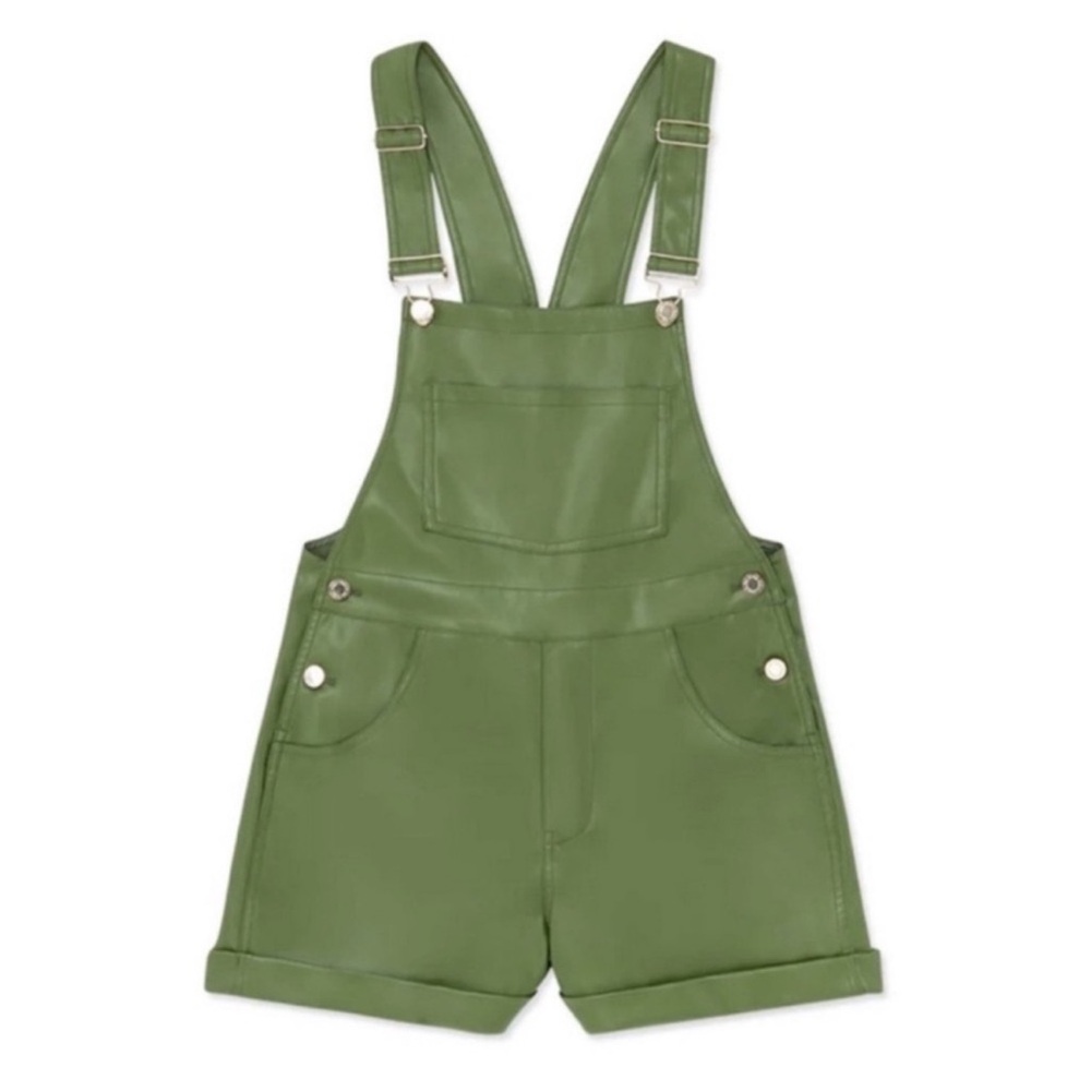 NWOT WeWoreWhat Olive Green Leather Overalls
